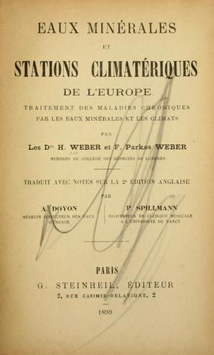Cover for Eaux minérales et stations climatériques de l'Europe.