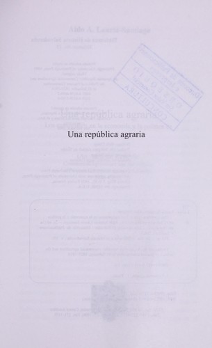Cover for Una repu blica agraria