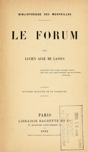 Cover for Le Forum.