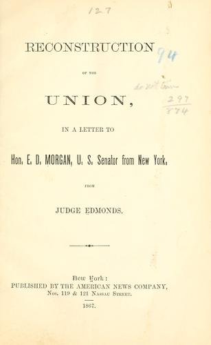 Cover for Reconstruction of the Union