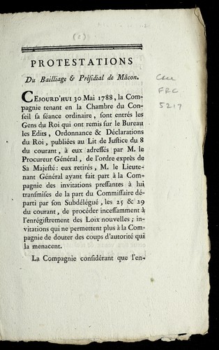 Cover for Protestations