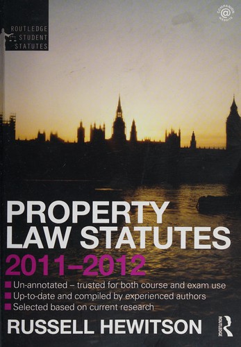 Cover for Property law statutes 2011-2012