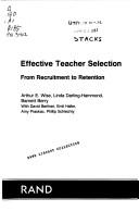 Cover for Effective teacher selection