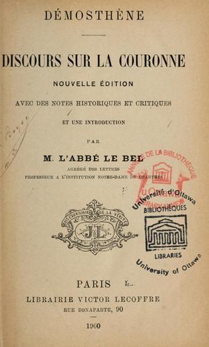 Cover for Discours sur la couronne