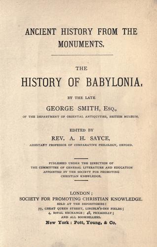 Cover for The history of Babylonia