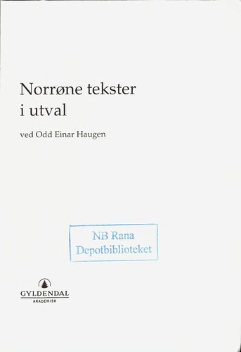 Cover for Norrøne tekster i utval