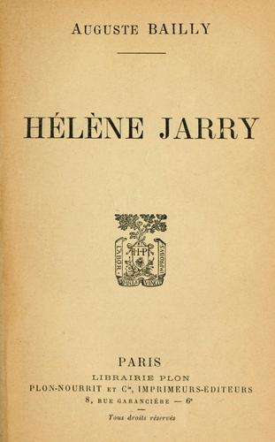 Cover for Hélene Jarry.