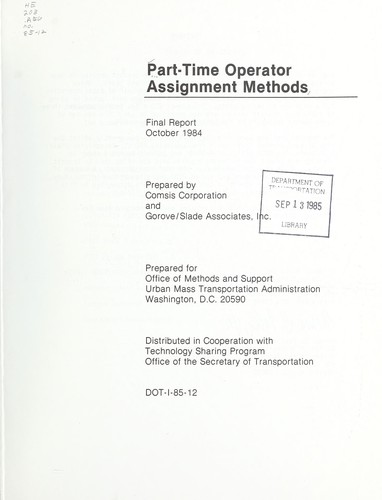 Cover for Part-time operator assignment methods