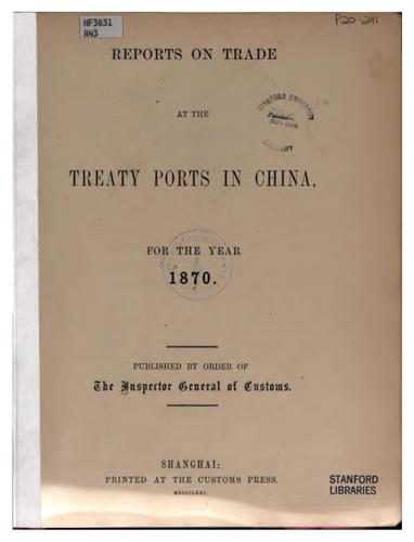 Cover for Reports on Trade at the Treaty Ports