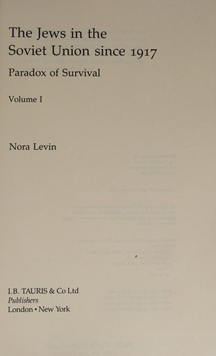 Cover for Jews in the Soviet Union from 1917 to the Present.