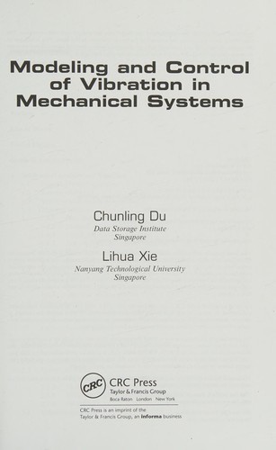 Cover for Modeling and control of vibration in mechanical systems