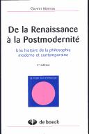 Cover for De la Renaissance  la postmodernit