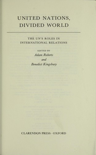 Cover for United Nations, Divided World