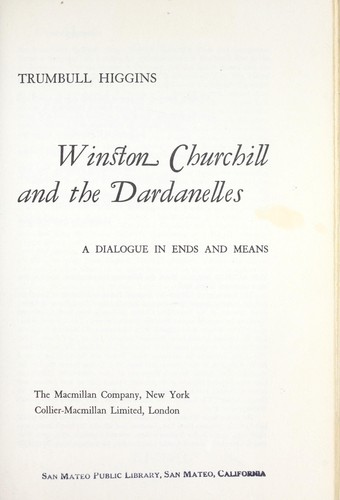 Cover for Winston Churchill and the Dardanelles
