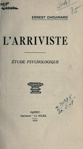 Cover for L' arriviste