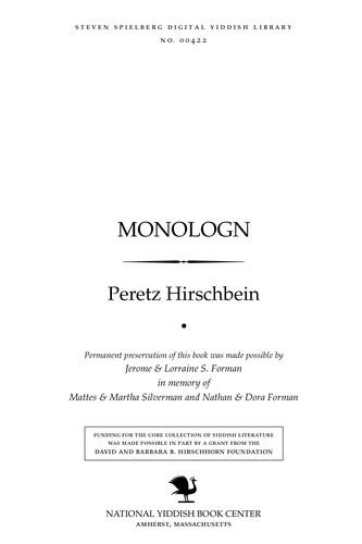 Cover for Monologn