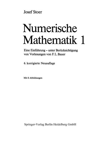 Cover for Numerische Mathematik 1