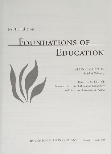 Cover for Foundations of Education