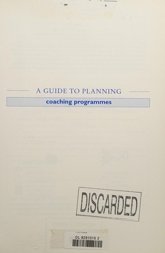 Cover for A Guide to Planning Coaching Programmes