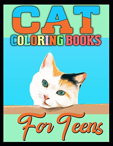 Cover for cat coloring books for Teens