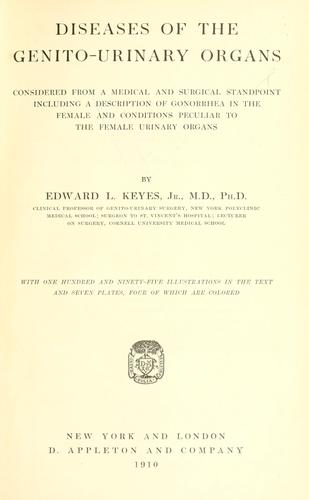 Cover for Diseases of the genito-urinary organs considered from a medical and surgical standpoint