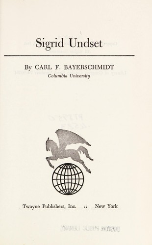 Cover for Sigrid Undset