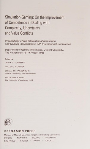 Cover for Simulation-gaming