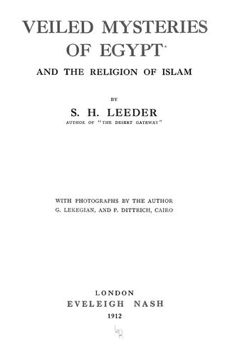 Cover for Veiled mysteries of Egypt and the religion of Islam