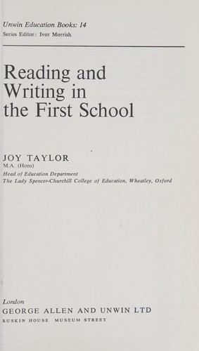 Cover for Reading and writing in the first school.
