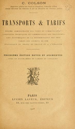 Cover for Transports & tarifs