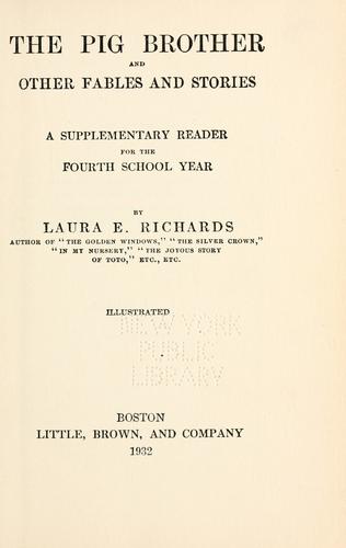 Cover for The pig brother, and other fables and stories