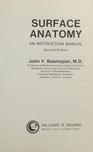 Cover for Surface anatomy
