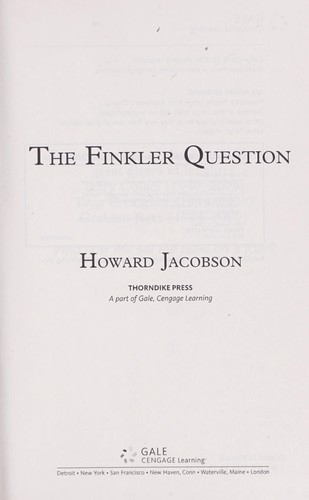 Cover for The Finkler question