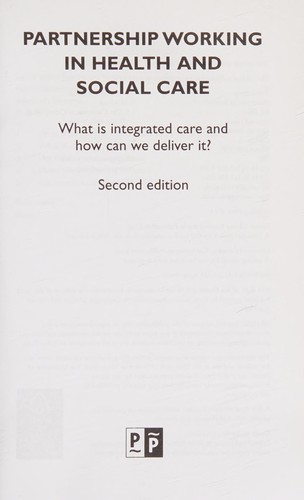 Cover for Partnership Working in Health and Social Care
