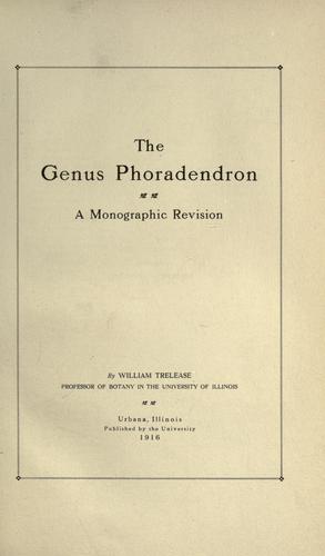 Cover for The genus Phoradendron