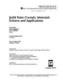 Cover for Solid state crystals, materials science and applications