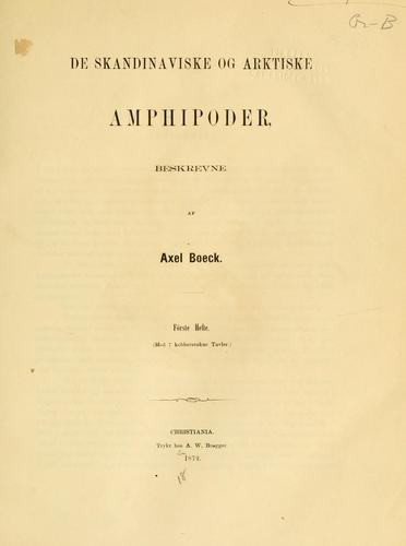 Cover for De skandinaviske og arktiske amphipoder