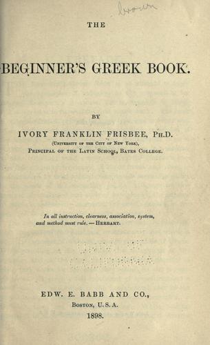 Cover for The beginner's Greek book.