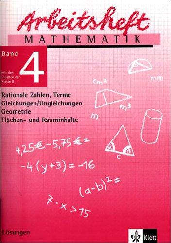 Cover for Arbeitsheft Mathematik 4. Für die 8. Klasse. Lösungen. Neubearbeitung.