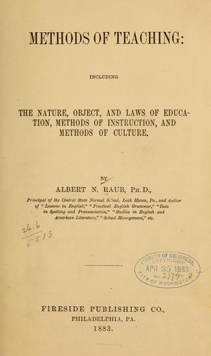 Cover for Methods of teaching