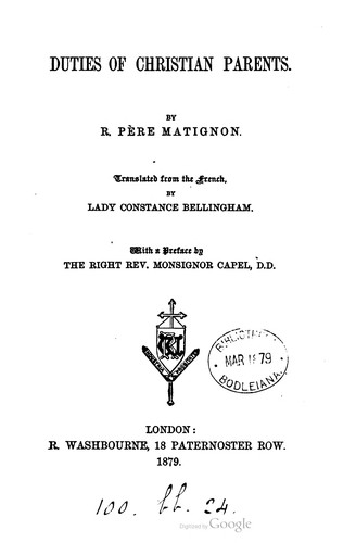 Cover for Duties Of Christian Parents