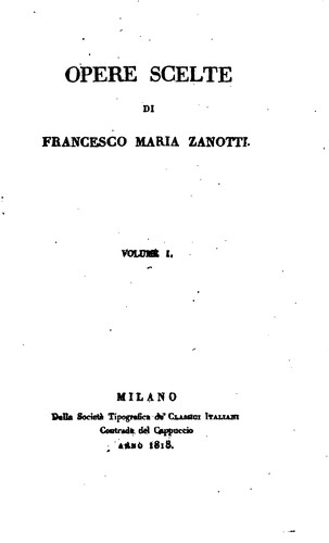 Cover for Opere scelte