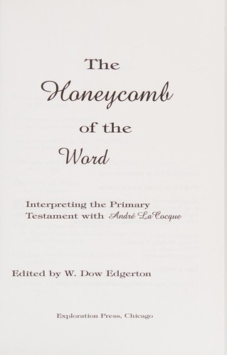 Cover for Honeycomb of the word