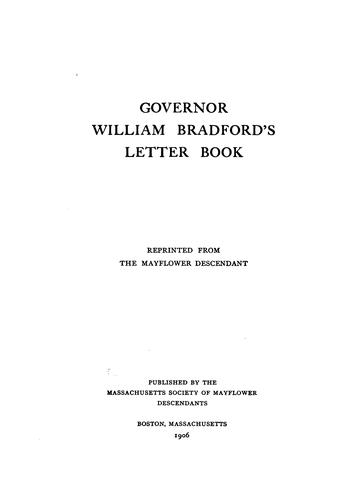 Cover for Governor William Bradford's Letter Book