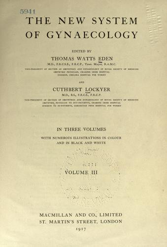 Cover for The new system of gynaecology