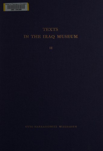 Cover for Texts in the Iraq Museum