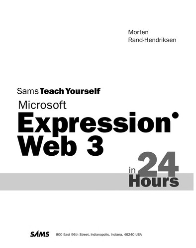 Cover for Sams teach yourself Microsoft Expression Web 3 in 24 hours