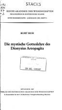 Cover for Die mystische Gotteslehre des Dionysius Areopagita