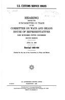 Cover for U.S. Customs Service issues