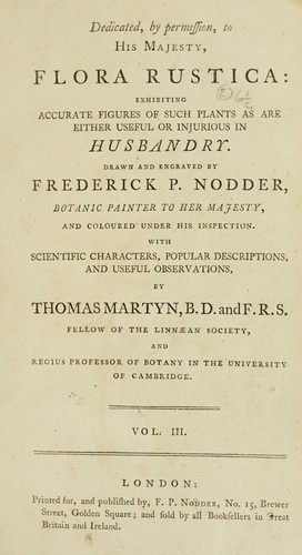 Cover for Flora rustica: exhibiting ... figures of such plants as are either useful or injurious in husbandry